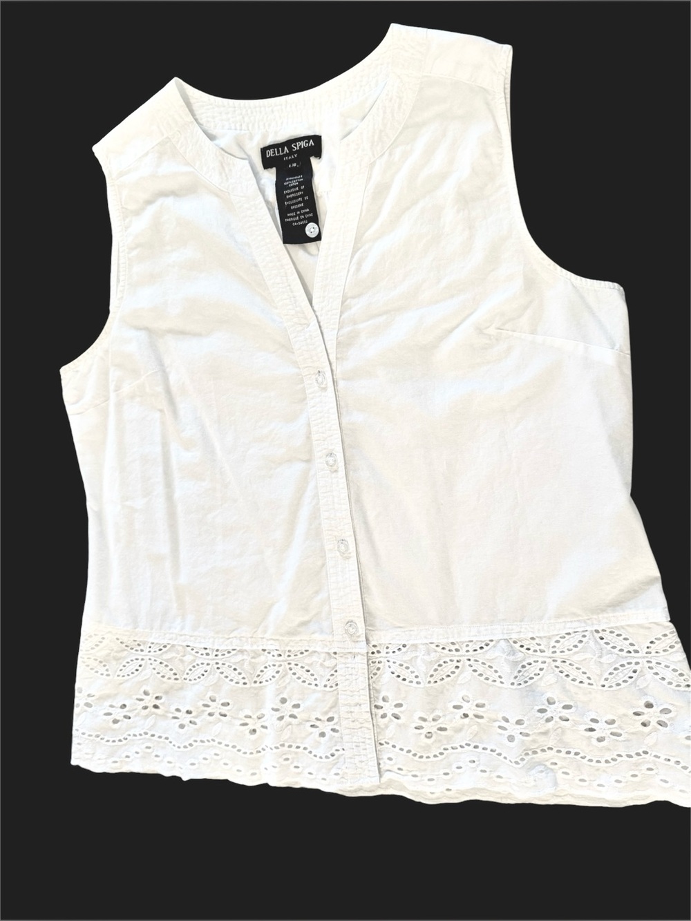 ⭐️Cotton blouse/eyelet peplum M/L